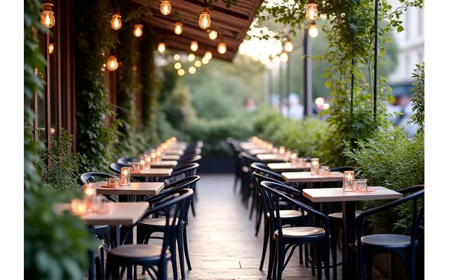 Terrasse parisienne charmante avec vue sur la rue