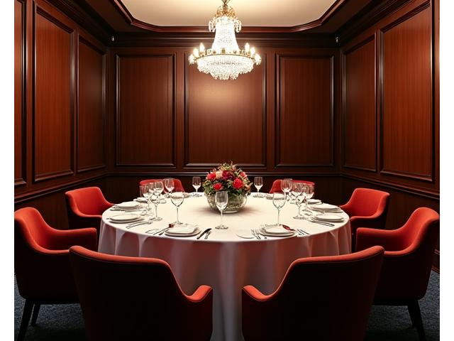 Salon privé élégant 'Louvre' avec table dressée pour un dîner intime